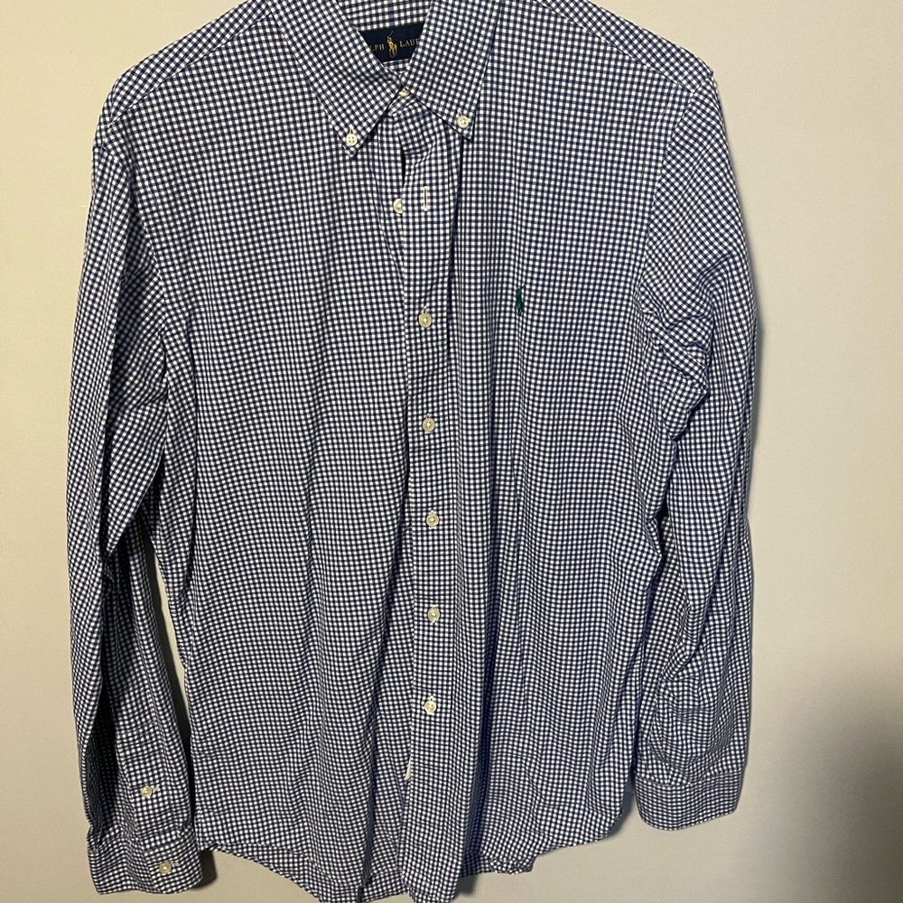 Polo Ralph Lauren Navy Checkered Button Down Shirt